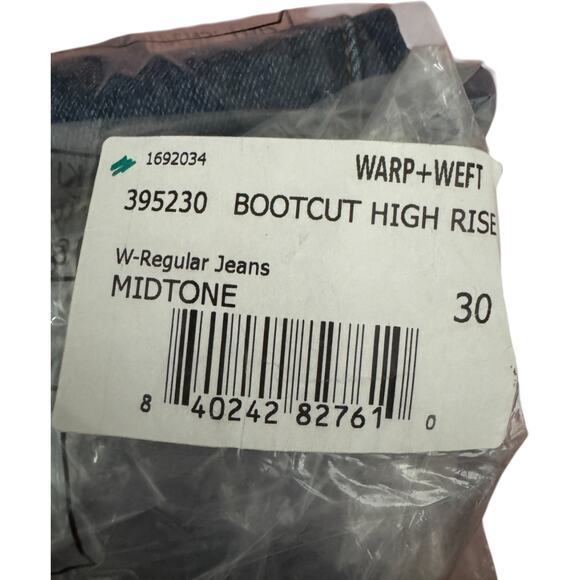 Warp + Weft Bootcut High Rise Jeans 26 Midtone‎ Blue Denim RN149078 NWT 395230 - Picture 14 of 14